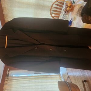 Elegant Black Overcoat made in italy cashmere xl
